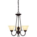 Brightbomb Elena Three Light Indoor Chandelier; Dark Bronze BR602855